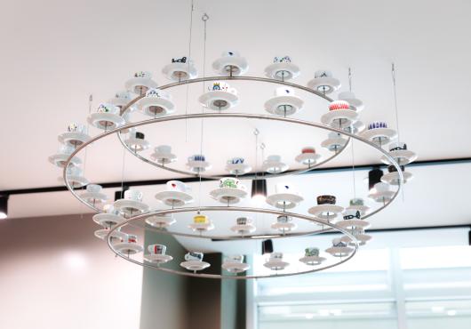 a statement espresso cup chandelier 