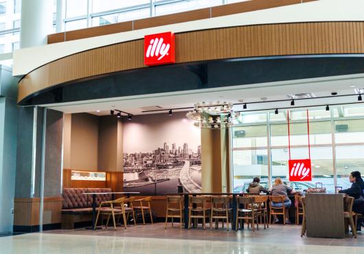 the seating area at illy 