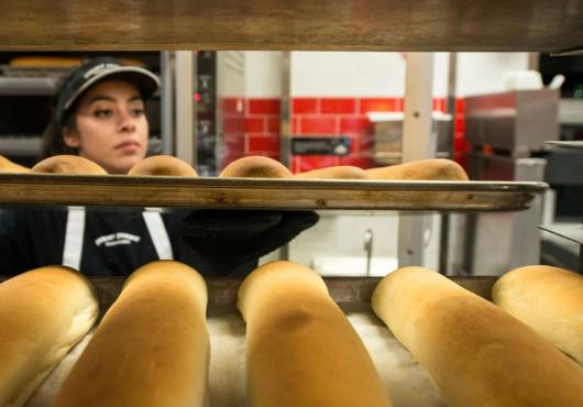 A Jimmy John's bread baker 
