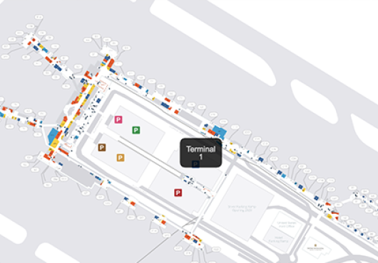 a digital map of terminal 1