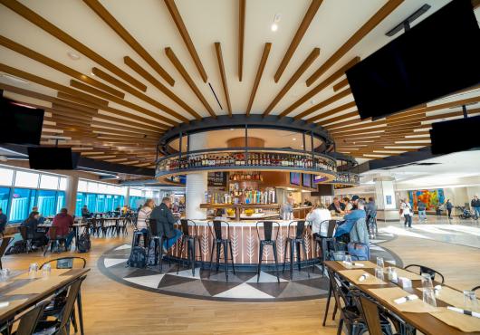 Interior of Mill City's bar in the round