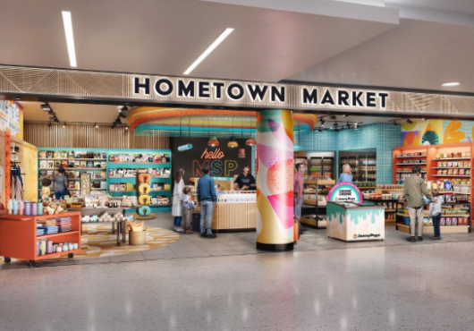 Front rendering of Hometown Market