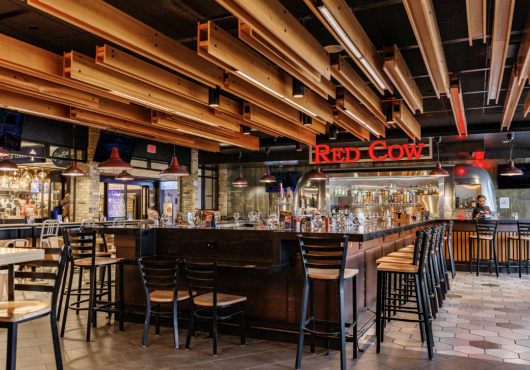 Newly renovated bar space at Red Cow