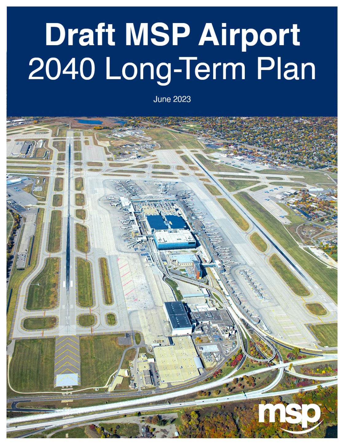 Cover of the MSP Airport Draft Long Term Plan -- click to read and submit comments