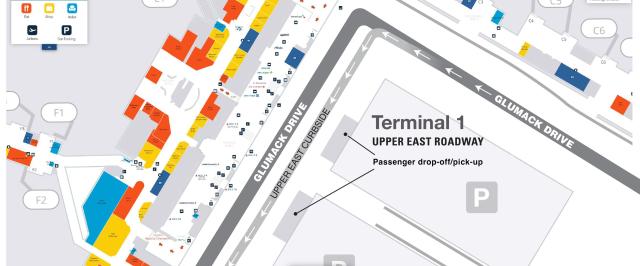 Upper East Roadway directional map