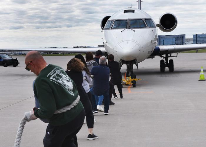 2025 Special Olympics Plane Pull action shot