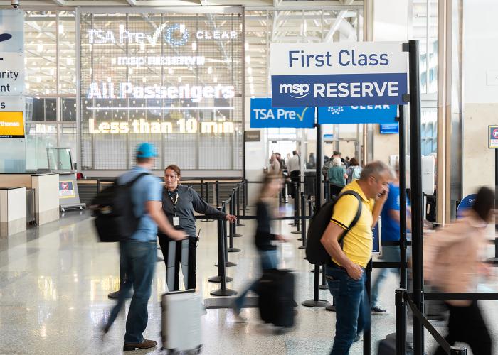 MSP TSA security checkpoint queue entrance