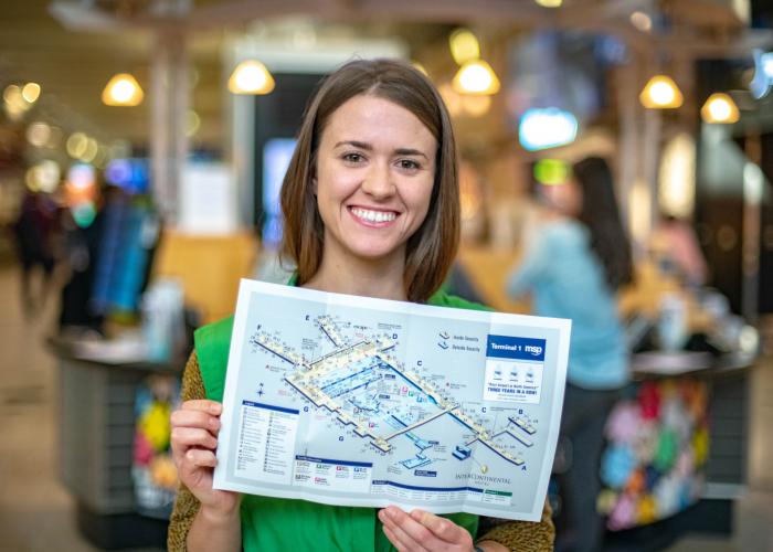 woman holding map of MSP