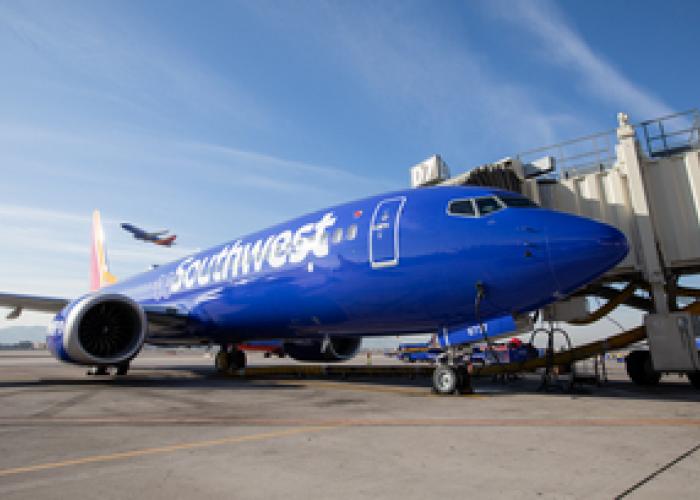 Southwest plane at a gate