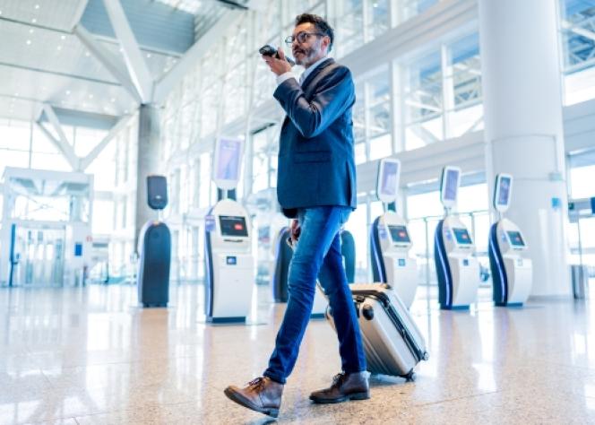 Businessman with luggage