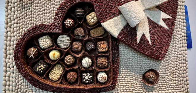 Crop art of a chocolate heart