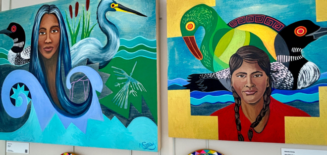 Colorful artwork on display