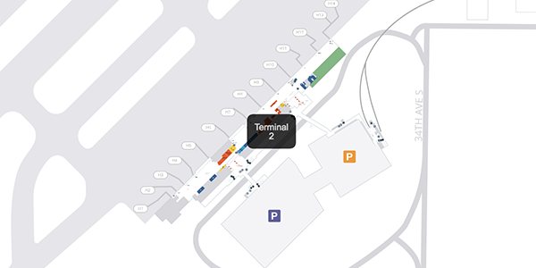 Map of MSP Airport Terminal 2